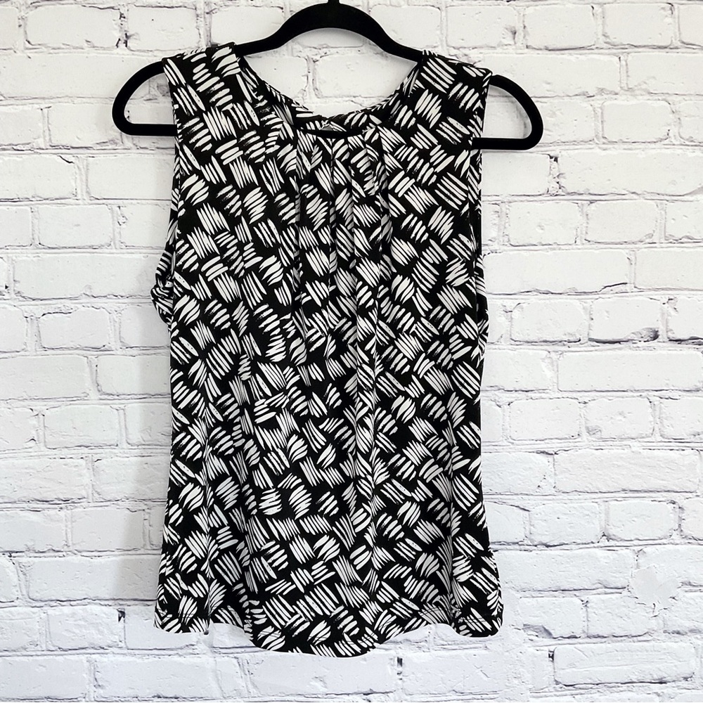 New Calvin Klein Dress Tank Shell Black White Petite Size LP